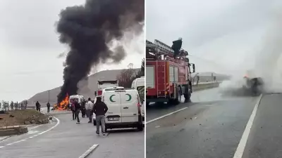 Batman-Mardin Karayolu'nda Korkunç Kaza: Araç Refüje Çarpıp Alev Aldı