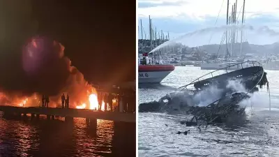 Bodrum'da Marina Yangını: 7 Lüks Yat Battı, Deniz Kirliliği Oluştu