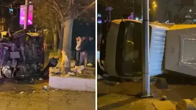 Kocatepe'de Feci Kaza: Kamyonet Kontrolden Çıktı, 3 Yaralı