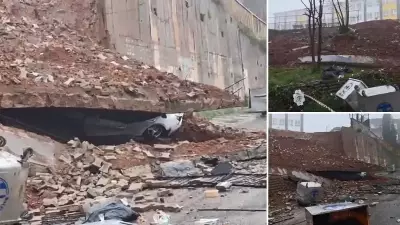 Maltepe'de Ortaokulun İstinat Duvarı Çöktü, Öğrenciler Tehlike Atlattı