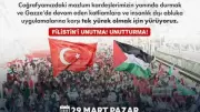 Filistin'e Destek Platformu, Gazze İçin 29 Mart'ta Fatih'te Yürüyüş Düzenleyecek