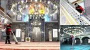 Ümraniye'de Camiler Bayram Namazı İçin Özenle Temizlendi ve Dezenfekte Edildi