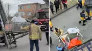 Sultangazi'de 240 Kiloluk Hastanın 7. Kattan Vinçle Kurtarılması