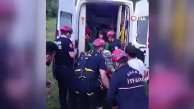 Adana'da yamaç paraşütü kazası: Ağaçta mahsur kalan kurtarıldı