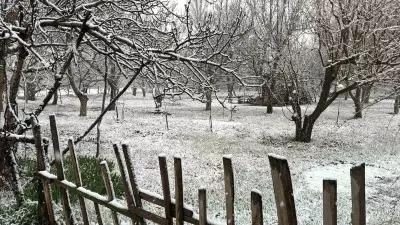 Afyonkarahisar'da Nisan Ayında Lapa Lapa Kar Yağdı, İlçe Beyaza Büründü