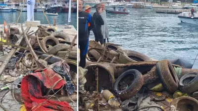 Antalya'da deniz dibi temizliği: 5 ton atık çıkarıldı