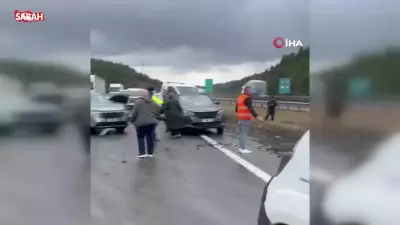 Bolu'da TEM Otoyolu'nda Zincirleme Kaza: Yağmurda 10 Araç Birbirine Girdi, 6 Yaralı