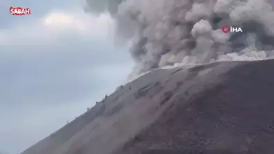 Guatemala'da yasağa rağmen tırmanılan yanardağ patladı: Kaçış anları kamerada