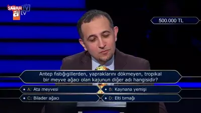 Kim Milyoner Olmak İster'de 500 Bin TL'lik Soru Heyecanı Yaşandı