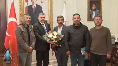 Maden işçilerinden Bakan Çiftçi'ye teşekkür ziyareti