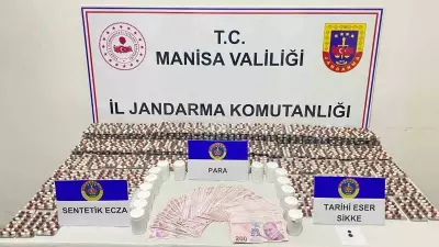 Manisa'da Jandarma Operasyonu: Binlerce Sentetik Ecza ve Tarihi Sikkeler Ele Geçirildi