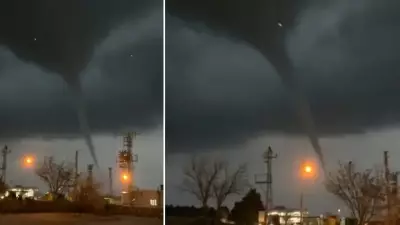 Mardin'de Sağanak Öncesi Hortum Oluştu, Görüntüler Kameralara Yansıdı