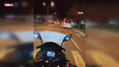 Tekirdağ Çorlu'da Motosiklet-Otomobil Çarpışması: Kaza Anı Kask Kamerasında