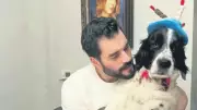 Akın Akınözü Köpeğinin Doğum Gününü Pasta ve Şapkayla Kutladı