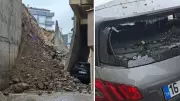 Bursa'da Çöken İstinat Duvarı Apartman ve Araçlarda Büyük Hasar Oluşturdu