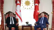 Cumhurbaşkanı Erdoğan, KKTC Lideri Erhürman ile Dolmabahçe'de Görüştü