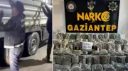 Gaziantep'te tırda 33 kilo skunk ve 450 gram esrar ele geçirildi