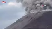 Guatemala'da yasağa rağmen tırmanılan yanardağ patladı: Kaçış anları kamerada