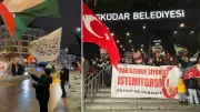 Mersin'de McDonald's önünde Filistin protestosu