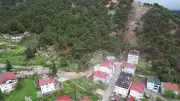 Tokat'ta heyelan riski nedeniyle boşaltılan bölge dronla görüntülendi
