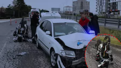 Aksaray'da feci kaza! Otomobil motosikletle çarpıştı: 1'i ağır 2 yaralı
