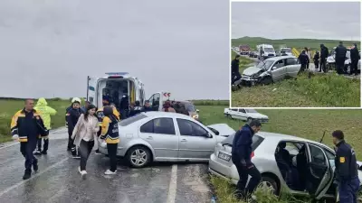 Alaca'da iki otomobil çarpıştı: 6 yaralı