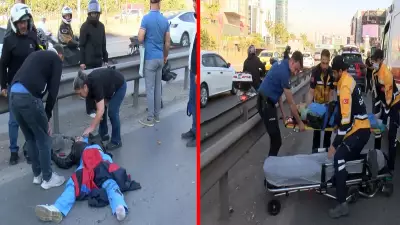Ataşehir'de Motosiklet Bariyerlere Saplandı: Sürücü Yaralandı