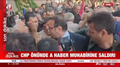 CHP Genel Merkezi önünde A Haber muhabirine saldırı