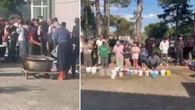 Edirne'de 4 saat meşe odununda pişen kurban etleri köylülere dağıtıldı
