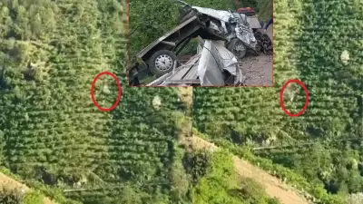 Giresun'da 400 metre takla atan kamyonetten sağ kurtulan şoför konuştu