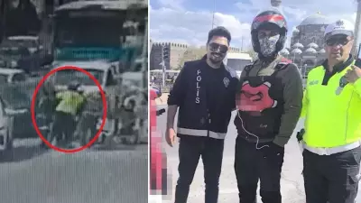 Kayseri'de polis Heimlich manevrasıyla motosiklet sürücüsünü kurtardı
