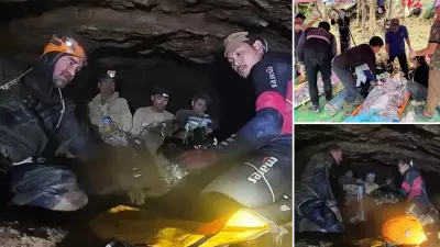 Laos'ta selde mağarada mahsur kalan 5 köylü kendi imkanlarıyla kurtuldu