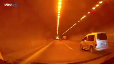 Osmaniye'de tünelde 6 araçlı zincirleme kaza: 2 yaralı, o anlar kamerada
