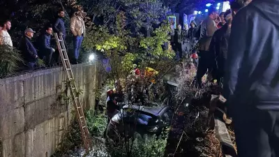 Serdivan'da Otomobil Dereye Uçtu: 1 Yaralı