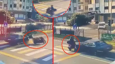 Trabzon'da feci kaza: Yaya geçidinde otomobil motosiklete çarptı, sürücü metrelerce sürüklendi