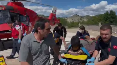 Tunceli'de ayı saldırısına uğrayan kişi ambulans helikopterle hastaneye kaldırıldı
