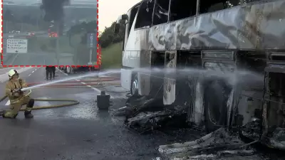 Tuzla TEM'de tur otobüsünde yangın: 43 yolcu tahliye edildi