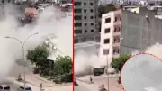Adana'da kontrolsüz bina yıkımı: Kadın saniyelerle ölümden döndü