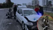 Aksaray'da feci kaza! Otomobil motosikletle çarpıştı: 1'i ağır 2 yaralı