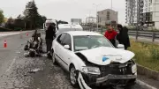 Aksaray'da Otomobil ile Motosiklet Kafa Kafaya Çarpıştı: 2 Yaralı