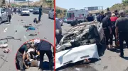 Şanlıurfa'da feci kaza: Takla atan araç ters döndü, 5 yaralı