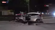 Antalya'da araç hurdaya döndü, kadın sürücü kazayı yara almadan atlattı