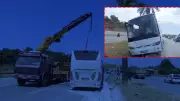 Antalya'da yolcu otobüsü refüje çıktı: 1 yaralı