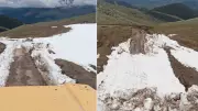 Ardahan'da yüksek kesimler beyaza büründü, sürücülere uyarı