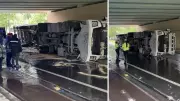 Ataköy'de Tır Marmaray Üstgeçidine Çarptı: Sürücü Yaralandı