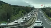 Bayram tatilcilerinin dönüş yolculuğu başladı, trafik yoğunluğu arttı
