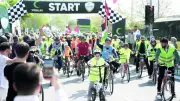 Binlerce bisikletli Gazze için pedal çevirdi