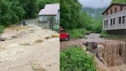 Borçka'da sağanak yağış köy yollarını kapattı, evleri su bastı