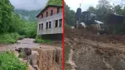 Borçka'da sel ve heyelan: 6 köy yolu hasar gördü, ekipler seferber oldu