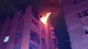 Bursa Osmangazi'de 6 katlı binada yangın paniği